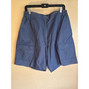 Woolrich Blue Water High Rise Cargo Shorts Size 14 Cotton